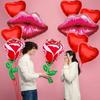 11ks velká postava srdce hliníkový fóliový balónek pro velkou růži květina červený polibek rty balónek svatební party dekorace láska dárek přítelkyni ke dni zamilovaných