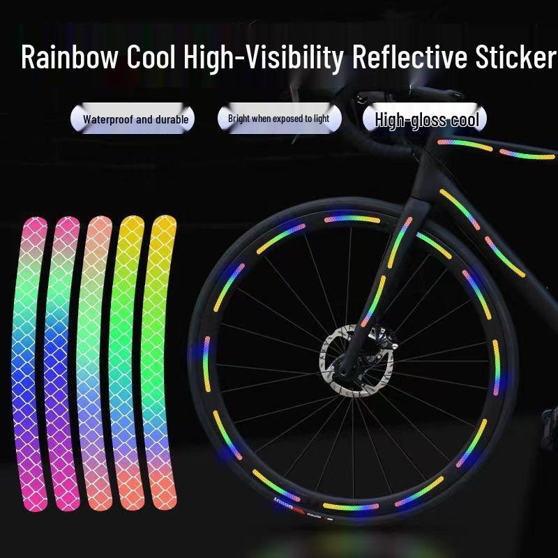 Colorful Reflective Wheel Hub Stickers - Anti-Collision Luminous Decals for Car Tires