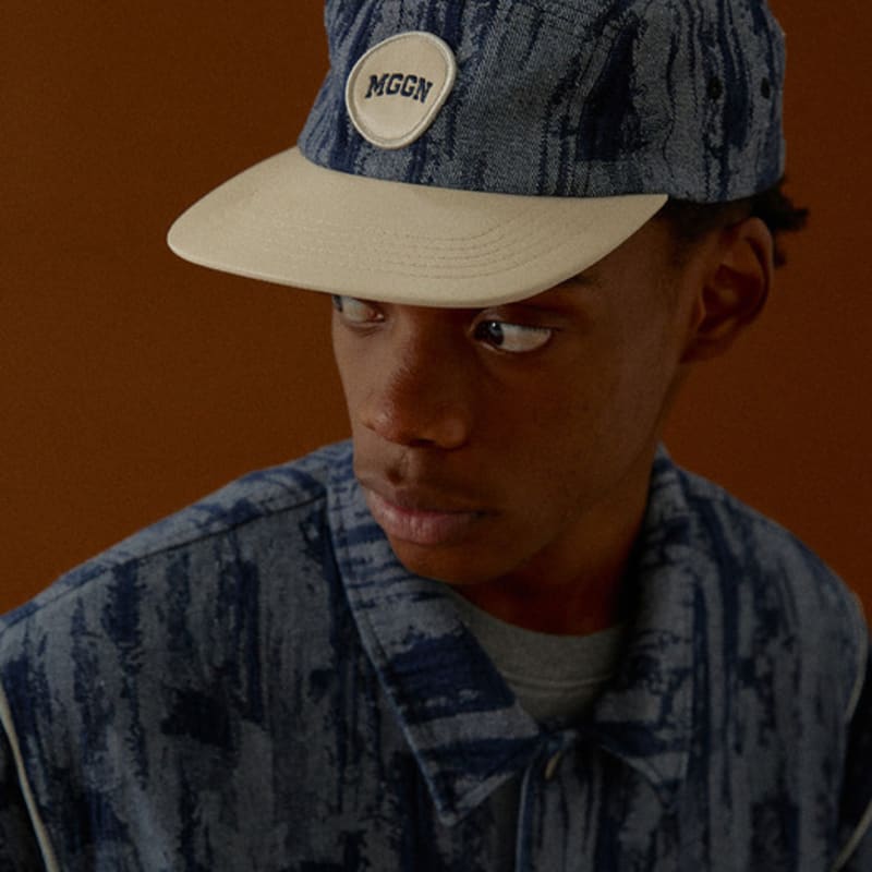 MAGOODGAN Headwear 9307 Jacquard Medium Indigo Denim Camp Cap