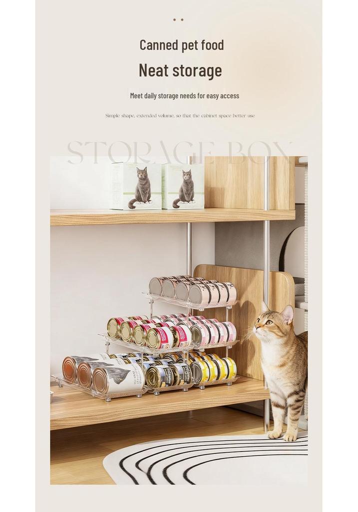 Stackable Multi-layer Cat Food & Beverage Can Storage Rack