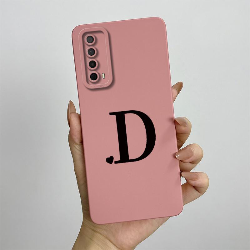 For Huawei Y7a Case Huawei P Smart 2021 Phone Case PPA-LX1 Luxury Letters Square ShockProof Soft TPU Silicone Back Cover Fundas