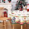 Christmas Polyester Round Tablecloth Merry Christmas Decor For Home 2025 Navidad Natal Cristmas Xmas Gift Happy NewYear 2025