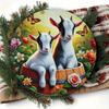 UV Resistant Waterproof Goat Theme Metal Tin Sign Circular Wall Art for Home Cafe Garden Decor