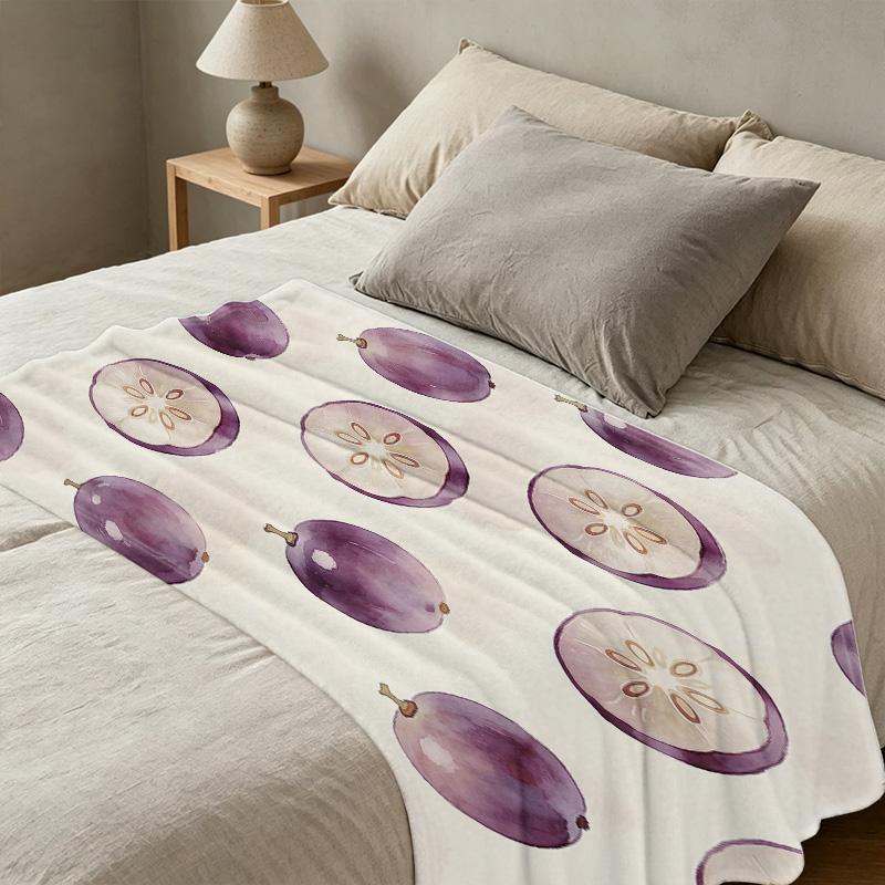 Plush Flannel Fleece Blanket Soft Short Plush, Watercolor Pattern, Cozy Warm for Single Bedroom Use, Home Relax, Halloween & Christmas