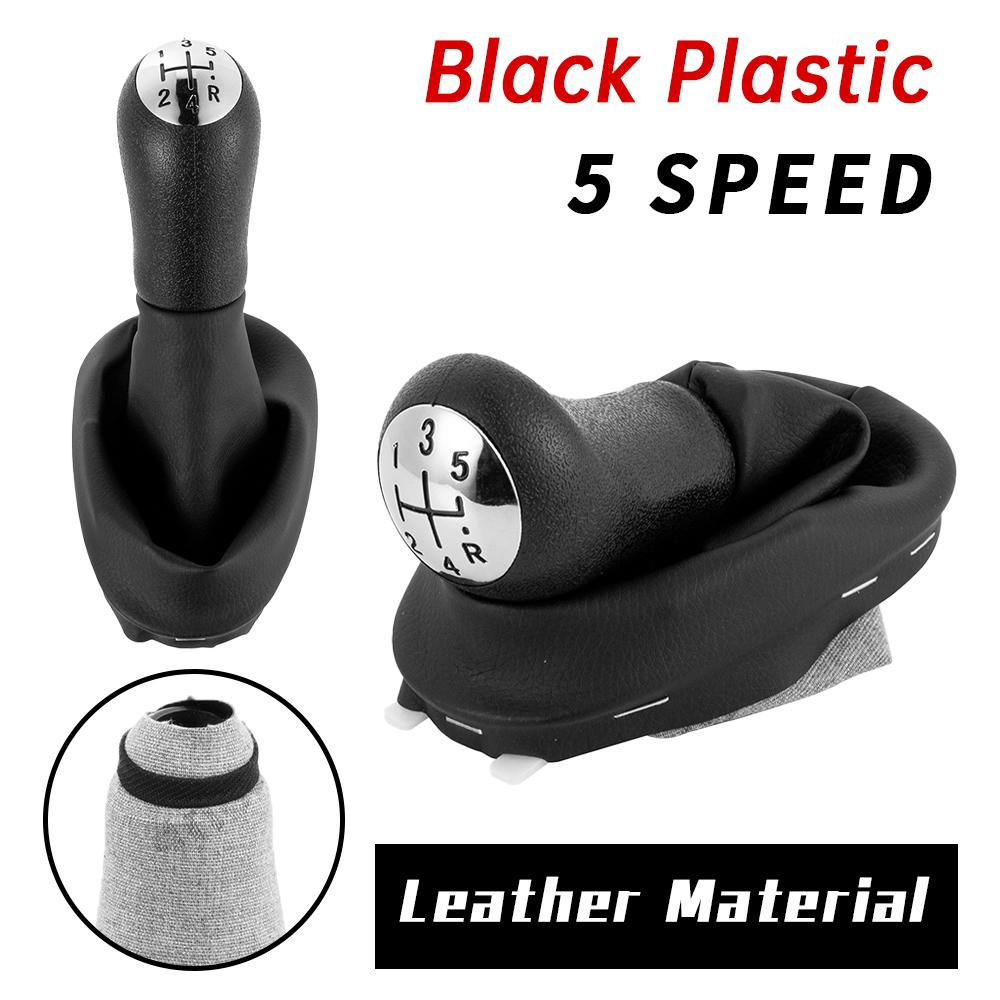 

High-quality 5 Speed Leather Gear Shift Knob Lever Shifter Boot Cover For Renault Clio 2 II Megane 2 II Kangoo Car Accessories