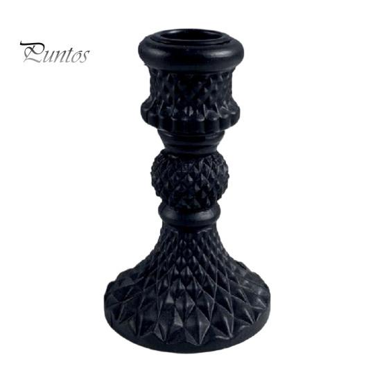 European Retro Candle Holder Vintage Taper Holder, Nostalgic Resin Candlestick Decorative Black Stand for Wedding Party Dinning Table Centerpiece Gold