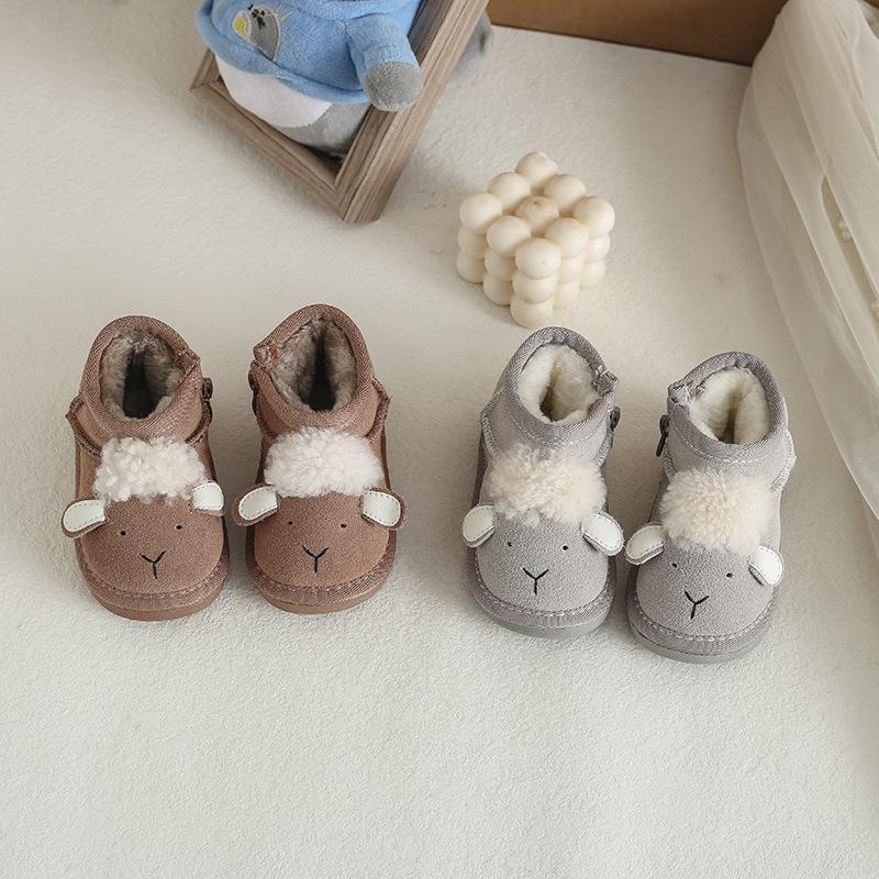 Baby Snow Boots, Baby Cotton Shoes, Winter Soft-soled Toddler Shoes, Boys and Girls Plus Velvet and Thickened Short Boots