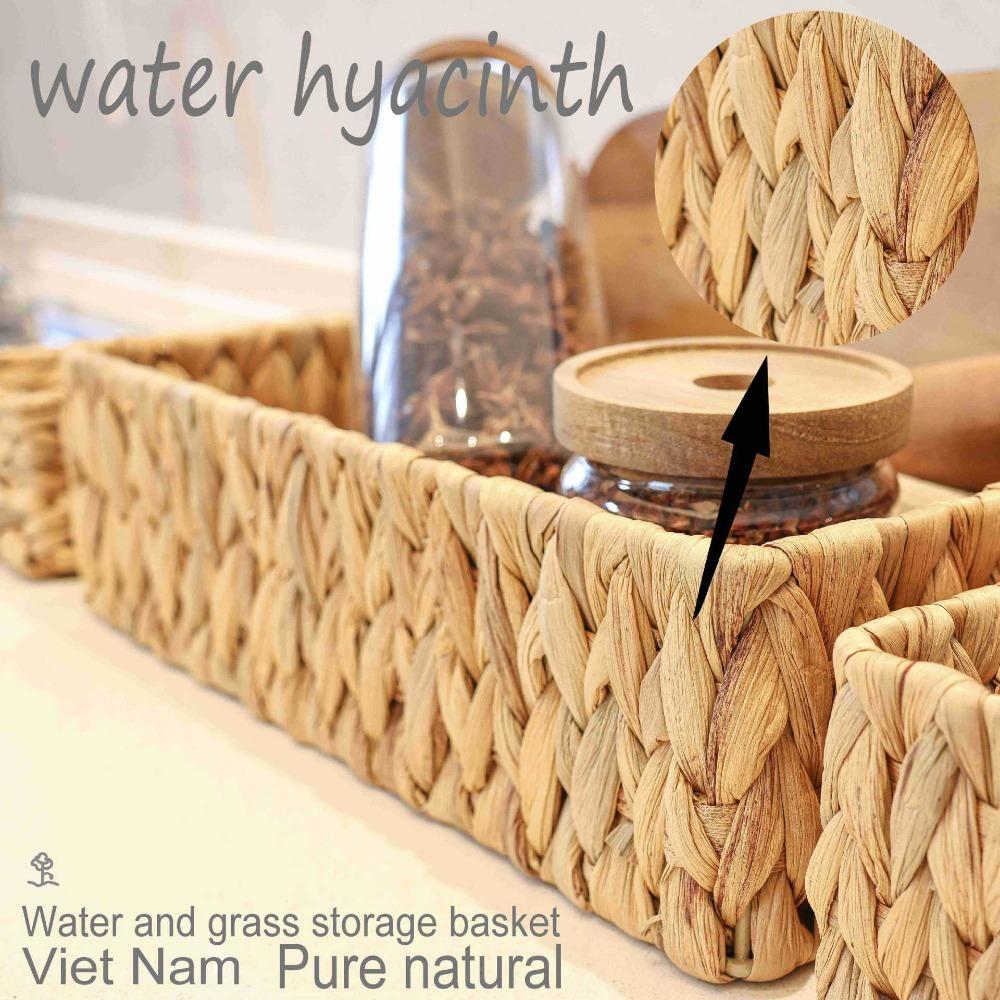 

Корзина для хранения ручной работы, настольный ящик для хранения туалета в ванной, корзина для хранения водной гиацинтовой травы