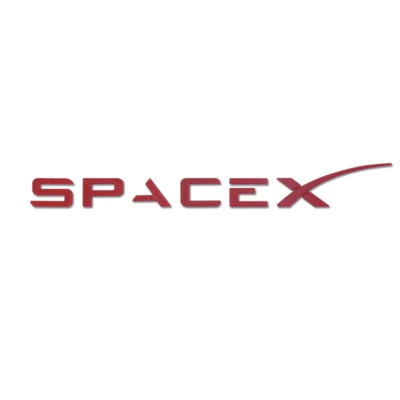 ABS Space X Rear Boot Trunk Emblem Badge Car Sticker Decals for SpaceX Car Styling Accessories