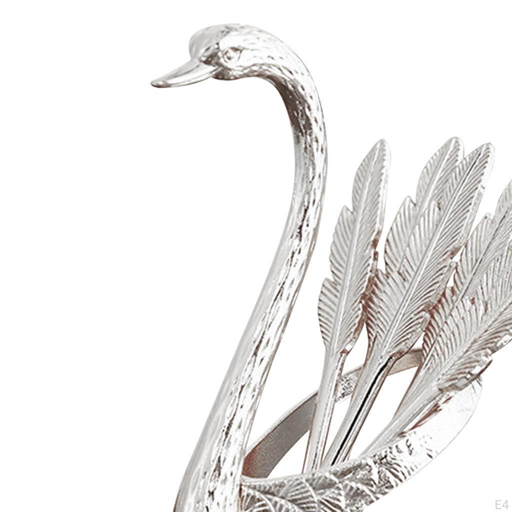 Coffee Spoon Holder Decorative Swan Base Set Teaspoons Flatware Spoons