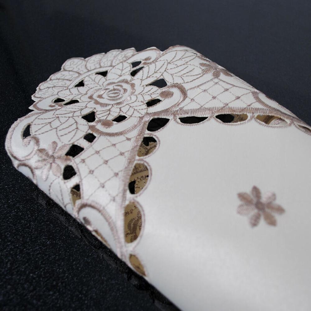 Tischdecke mit bestickter Spitze und Blumenmuster, für Hochzeit, Party