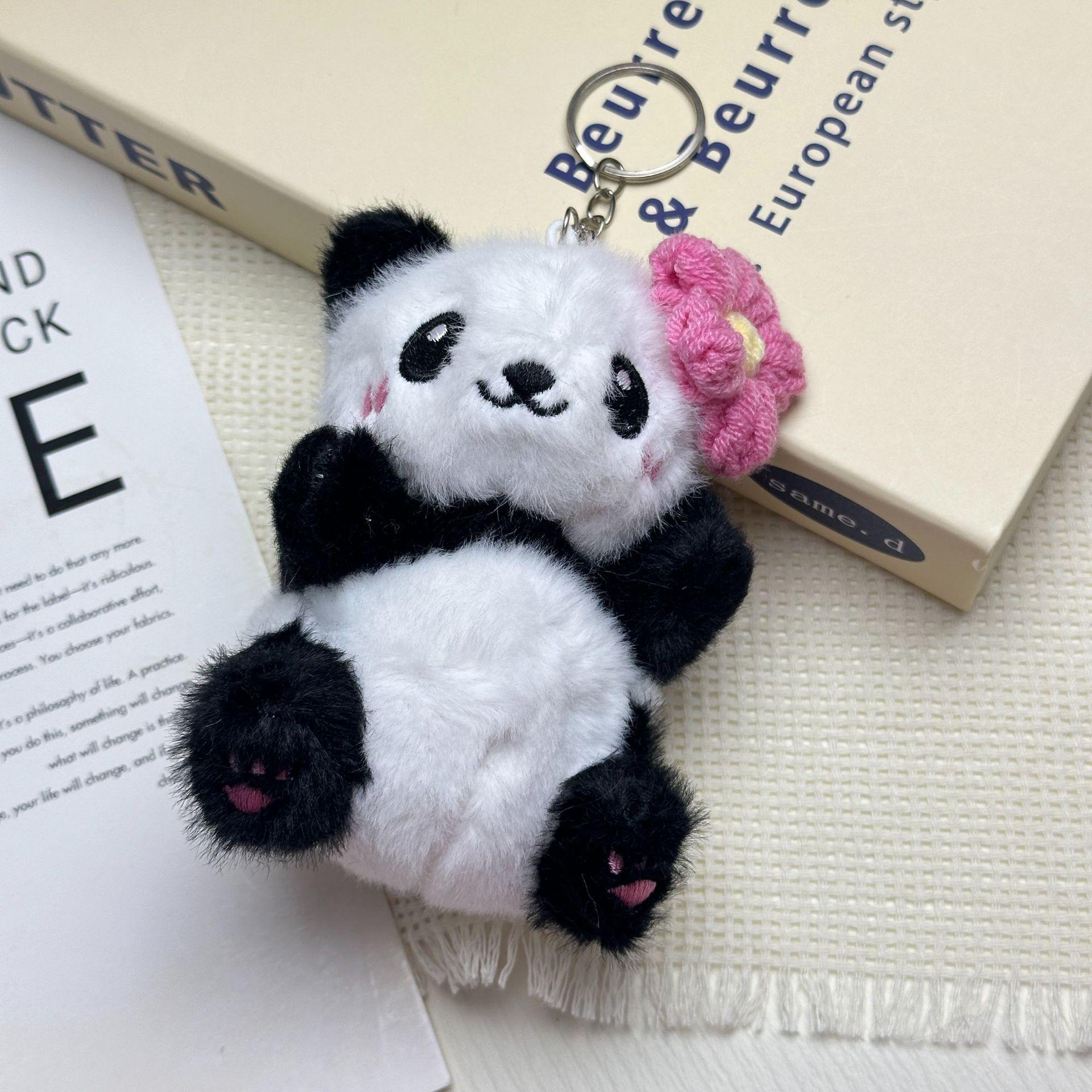 Adorable Plush Panda Keychain Toy - Cute Small Pendant & Souvenir Gift 10cm чёрный