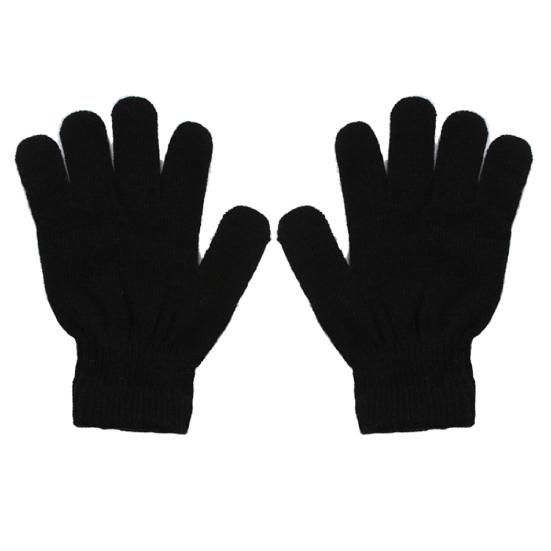 

Перчатки однотонные многофункциональные акриловые унисекс с полными пальцами теплые варежки для зимы чёрный