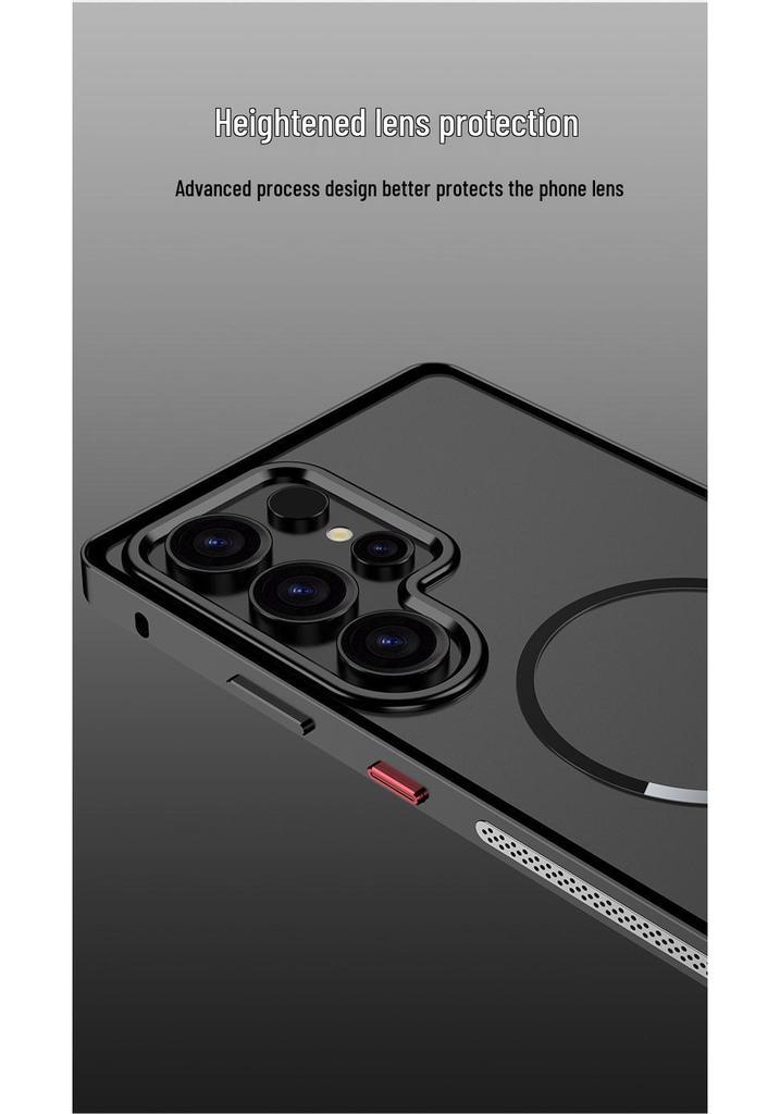 Magnetic Metal Frame Phone Case with Heat Dissipation for Samsung S23 Ultra/S24 Ultra