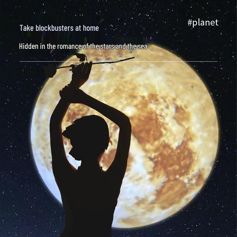 Creative Starry Sky Night Light: Earth and Moon USB Projection Atmosphere Light.