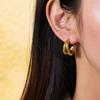 18K Gold Geometric Twisted Cable Earrings In Titanium Steel for Women