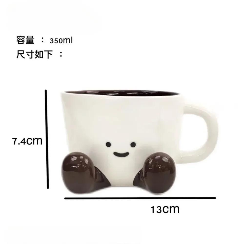 Handgekniffene Füße Keramik-Kaffeetasse, Kreative Keramik-Hochwertige Tasse, Getränkebecher, Milchbecher, Geschenk für Freundinnen Trinkgeschirr