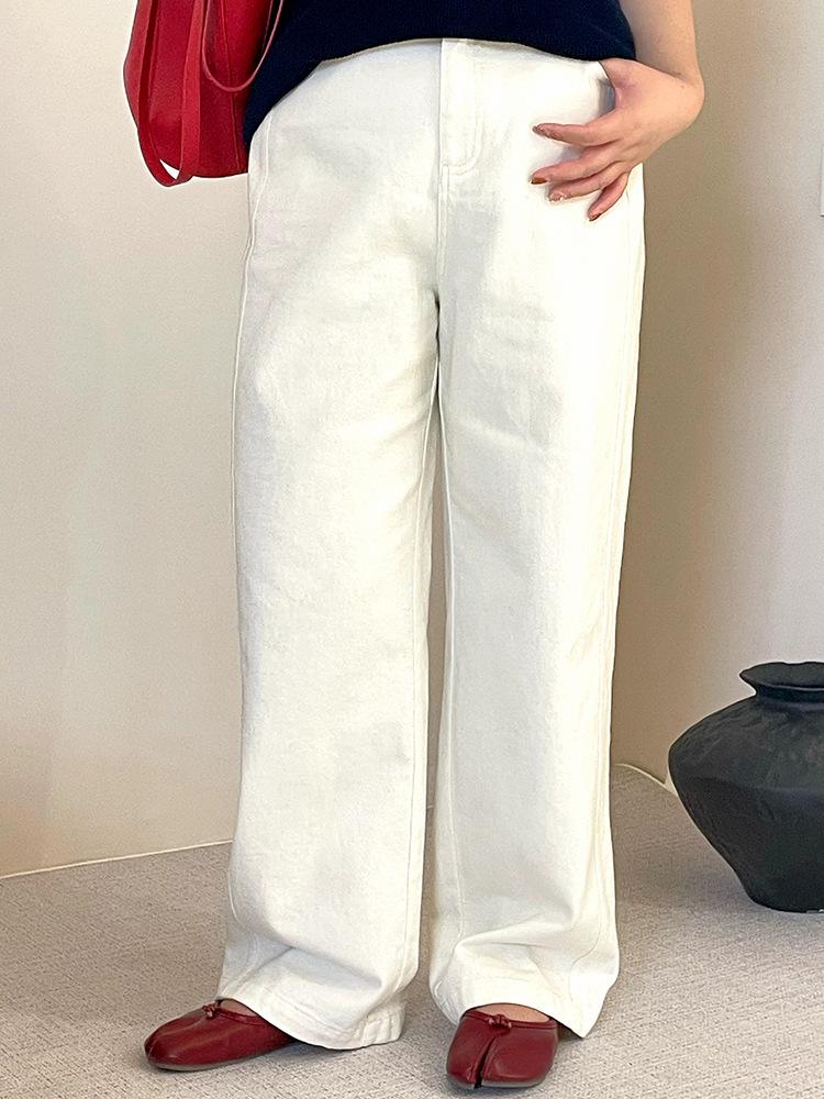 Plus Size Women's Wide Leg Floor-Length Casual Pants for Spring 2026 - Versatile Loose Jeans NK1502