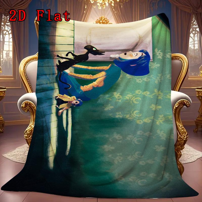 Coraline 2D Flat Pattern Flannel Blanket High Quality All Seasons Warmth and Comfort Perfect for Christmas Gifts.MMT0918444