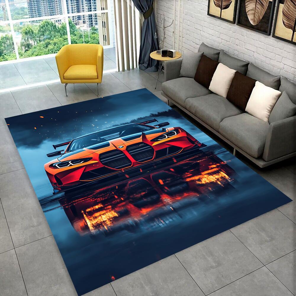 3D E36 Racing Car Motorcycle Rug Carpet for Living Room Bedroom Decor,kids Play Non-slip Decoration for Sofa Doormat Gift