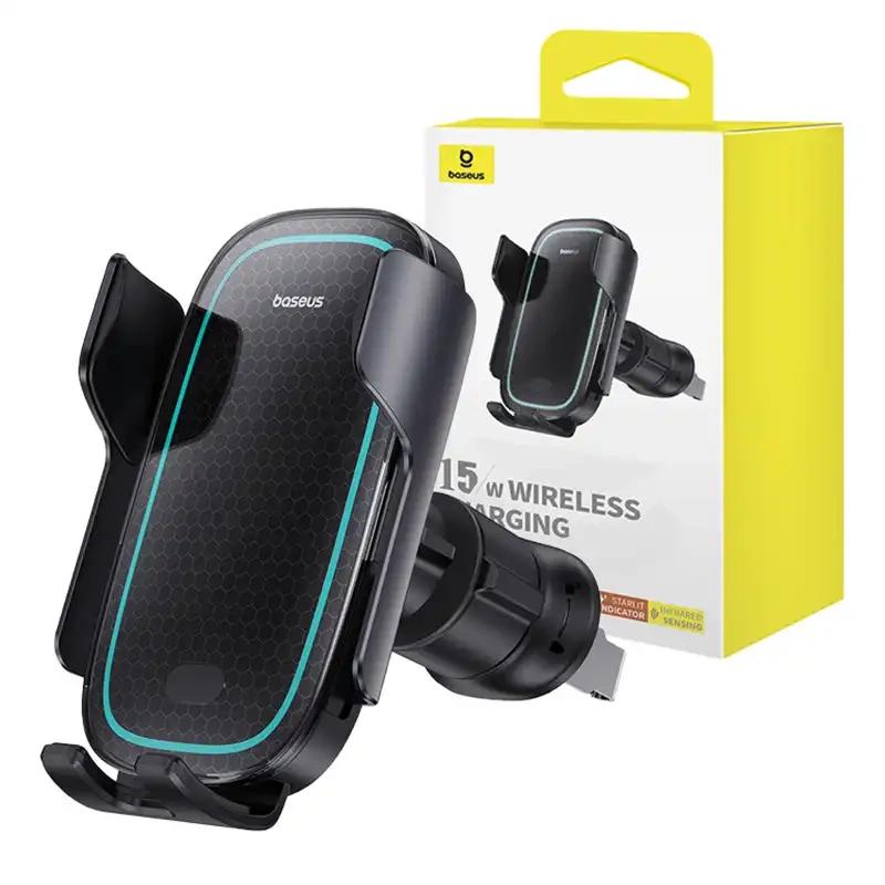 Uchwyt Samochodowy Z Ładowarką Baseus Milkyway Pro 15W (Czarny)
