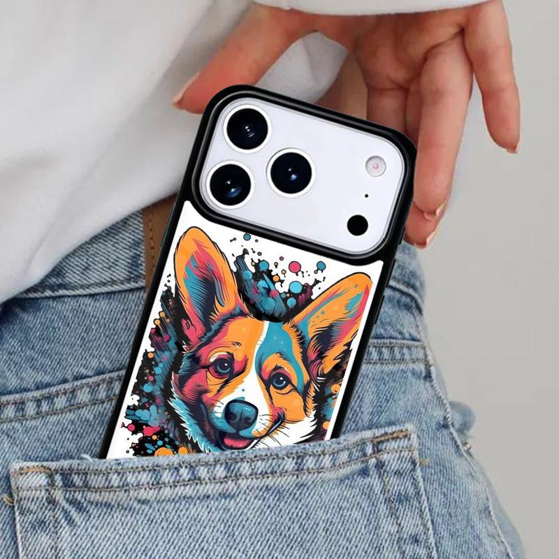 Corgi Funny Puppy Phone Case for iPhone 16e 15 14 13 12 17 Pro Max Plus Air 17pro Cover Coque