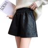 Women's High-Waisted Leather Shorts - Autumn/Winter Plus Size Wide-Leg Slimming Outerwear 2026