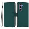 For Samsung Galaxy S24/Galaxy S25 Case Solid Color Wallet Leather Phone Cover with Strap