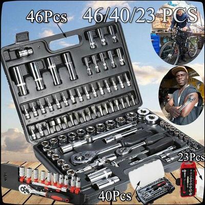 46Pcs Socket Wrench Tool Set Auto Repair Mixed Tool Combination Package Hand Tool Kit