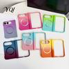 Slim Gradient Liquid Skin Case Magnetic for iPhone, Skin-like Protective Cover with Built-in Ring Comprehensive Coverage Foldable And Hinge Protection