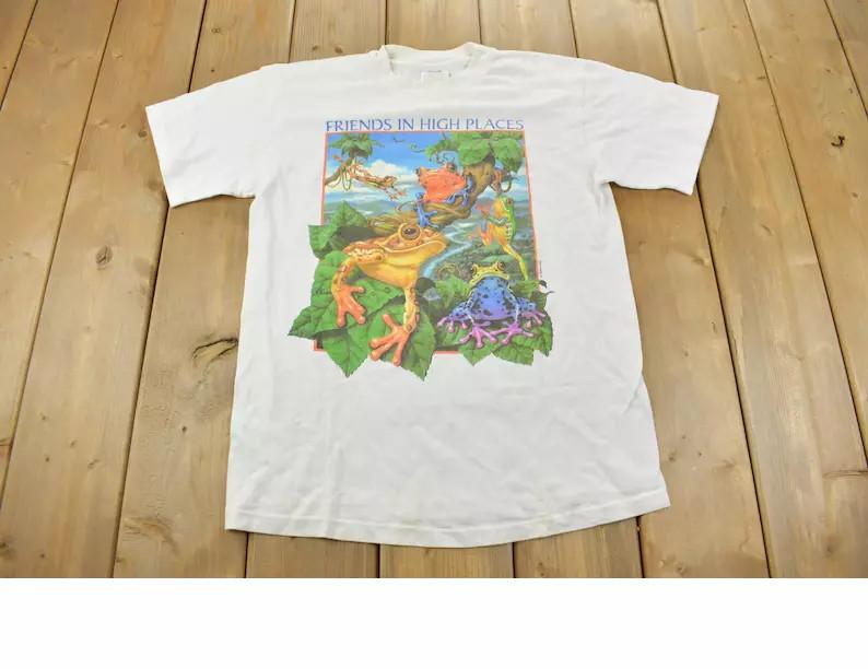 Tree Frog Theme Graphic Human-I-Tees Unisex T-Shirt L