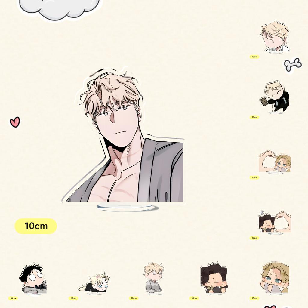 Hot Korean Cartoon BL Manga Anime Roses and Champagne Acrylic Stand Figure Standing Desktop Display Fans Collection Jewelry Gift