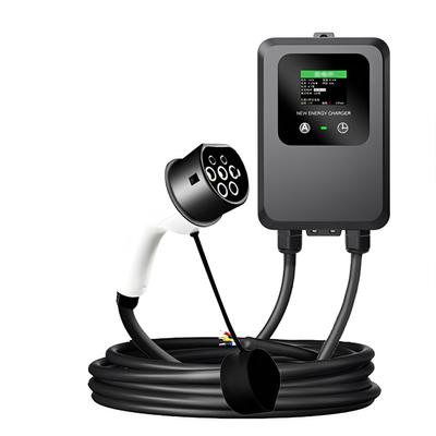 EV Įkroviklis 32A-24A-16A-8A 7KW 1 fazės Elektrinės transporto priemonės Automobilio įkroviklis EV Sieninė dėžutė 5M Type2 Kabelis Spalvotas LCD ekranas