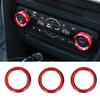 3pcs AC Switch Knob Ring KIMISS Aluminum Alloy Air Conditioner Switch Cover Trim Red Center Console Interior Accessories for Mazda 3 6 Axela CX-5