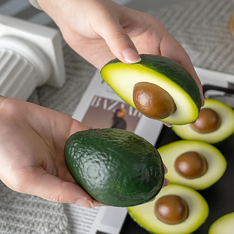 1 Realistic PU Avocado Replica - a Lifelike Half-avocado Decoration for Store Displays, Photo Props, Kitchen Decorations, Mixed-
