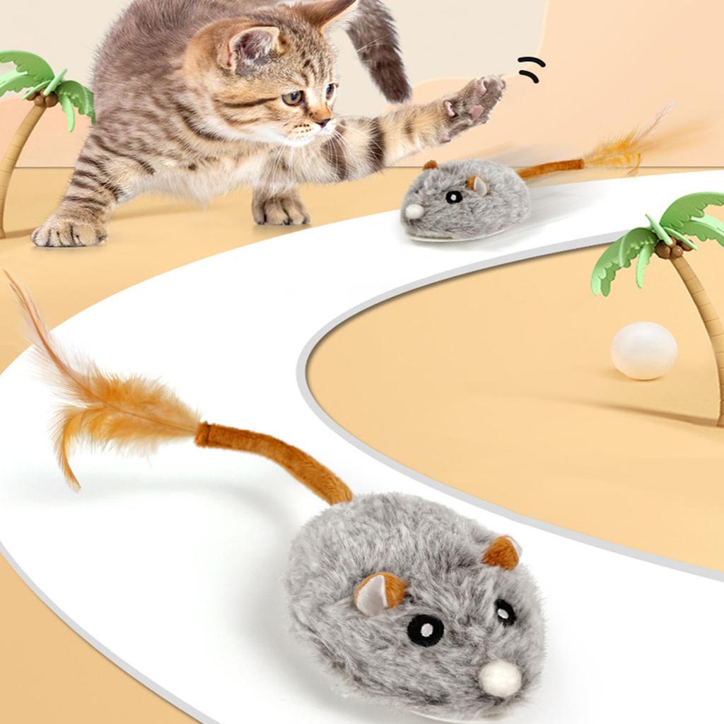 Cats Mouse Toy Mouse Teaser Automatic Moving Toy Interactive Toy Play Squeaky Indoor Felines Toy Plaything Gift