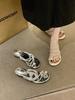 Cool Slippers Summer Thick Heel Flat Bottom Cover Toe Pinch Slippers Women Wear Seaside French Beach Sandals