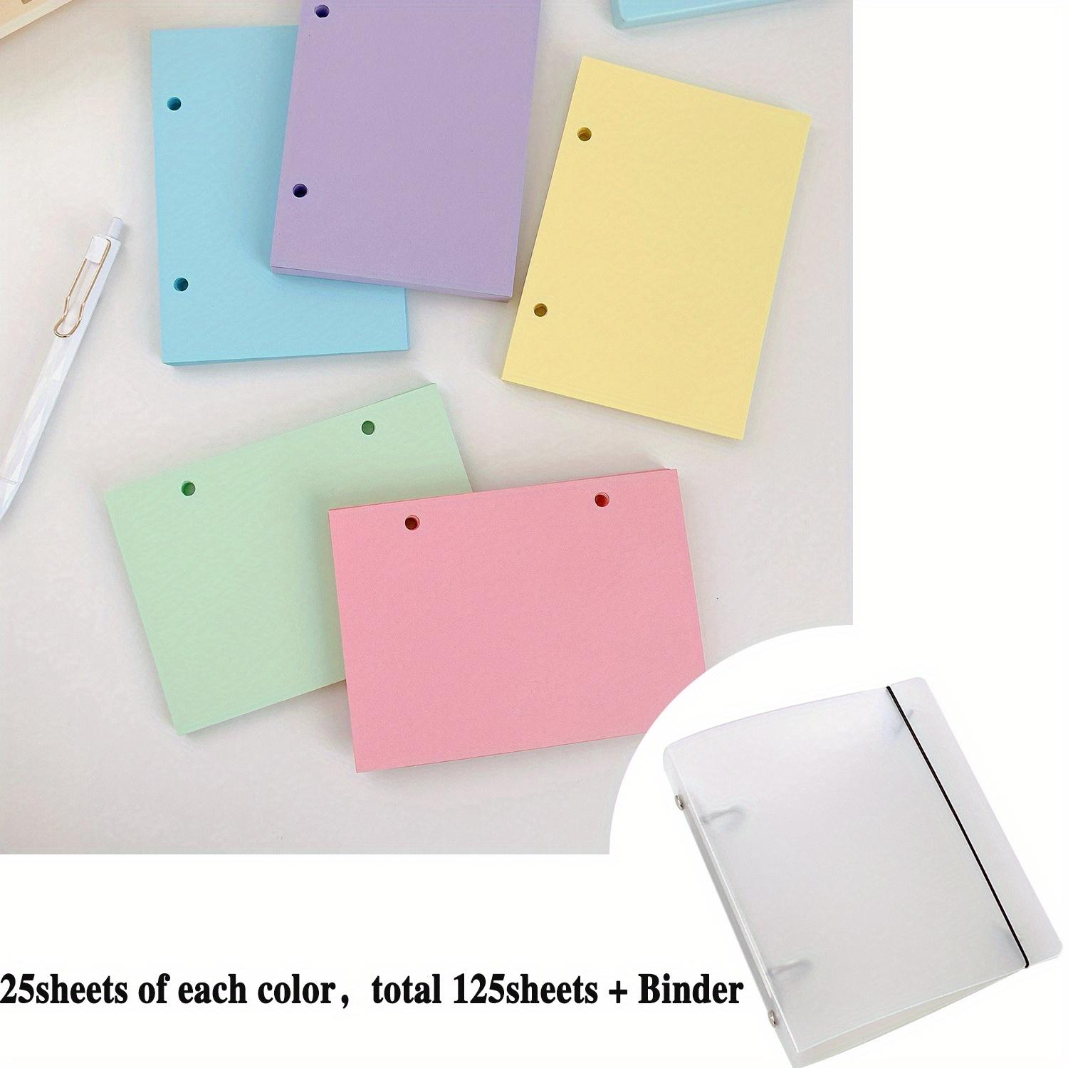 

125 листов чистой бумаги с отрывными листами 5 цветов, 2 отверстия, бумага для заполнения блокнота, вставки для записных книжек, с переплетом, 5,8x4,1 дюйма