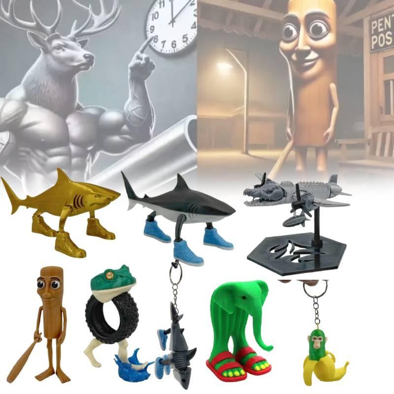 Action Tungtungtung Sahur Figure Cartoon Model Toy Decoration Doll Gift Children