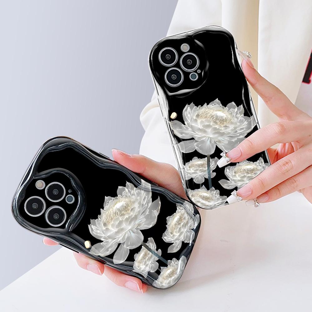 Cute Cartoon Pattern Cream Texture Casing Wavy Edge Soft Silicone Cover Phone Case for Vivo