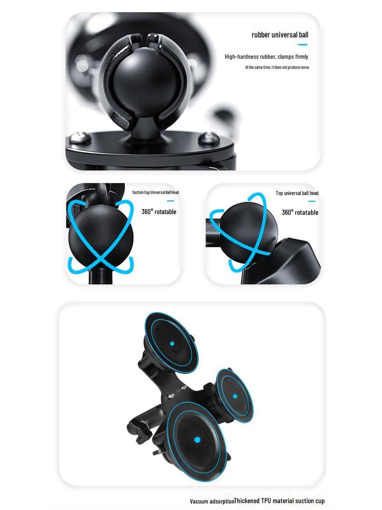 Auto-Halterung Kugelkopf Stabilisator: Handyhalterung mit Vakuum-Saugnapf für Fotografie, Navigation und Windschutzscheiben-Nutzung