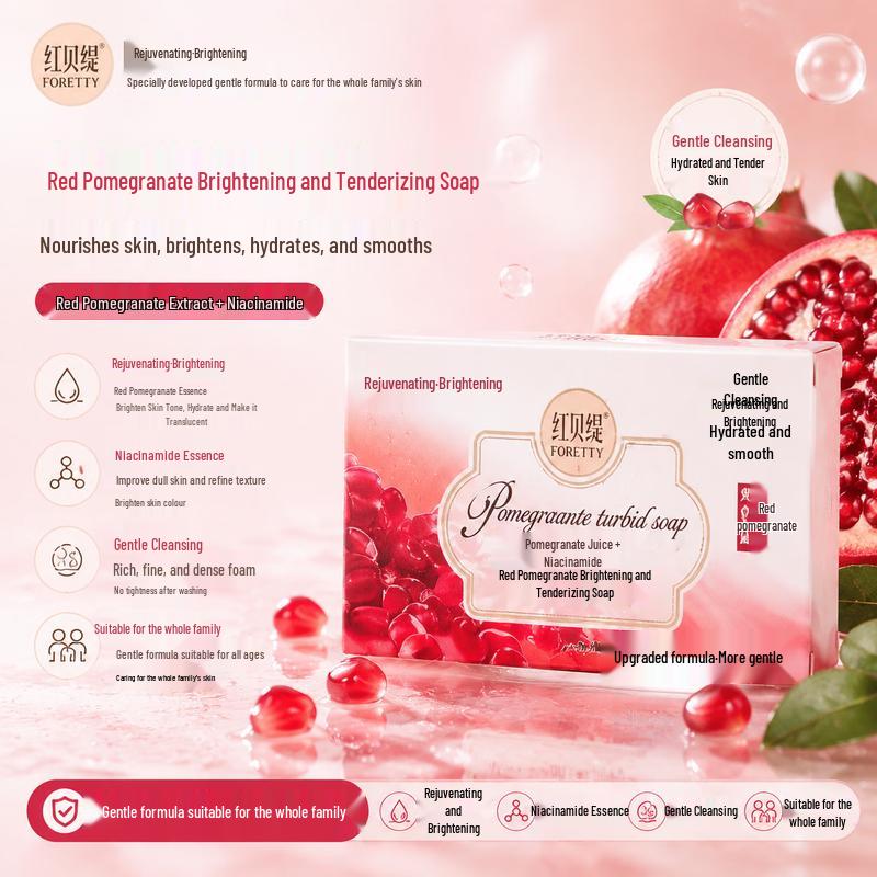 Foretty Red Pomegranate Detoxifying Cleansing Soap