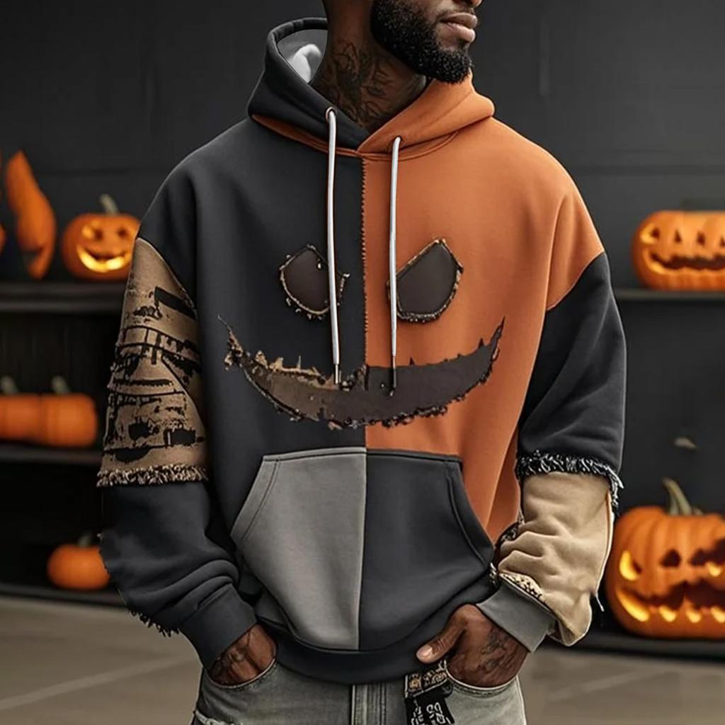 Men's Halloween Long Sleeved Casual Sports Pullover Sweatshirt