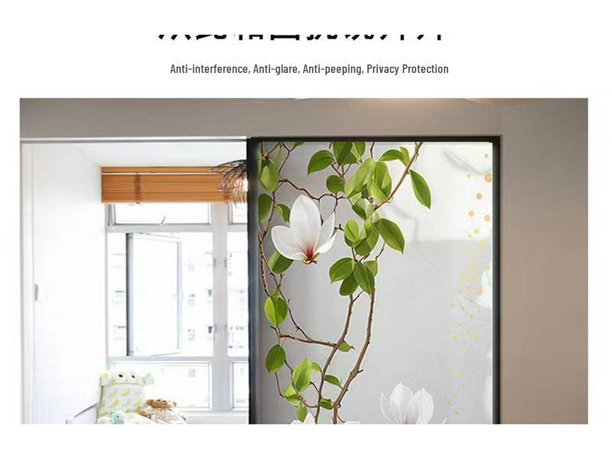 Translucent Opaque Window Film - Privacy Sticker for Bedroom, Balcony, Living Room, Sliding Door, and Bathroom.