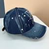 Șapcă de baseball din denim nouă cu strasuri, șapcă de protecție solară primăvară-vară, șapcă cu vizieră pentru femei, pălărie de soare, modă, versatilă, tendință