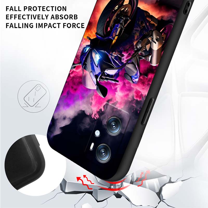 Model Rider Cool Phone Case For OPPO Reno 5 6 7 A96 A40 A58 Realme GT A74 A78 Neo2 A74 A78 Find X5 X3 X7 X8 Black