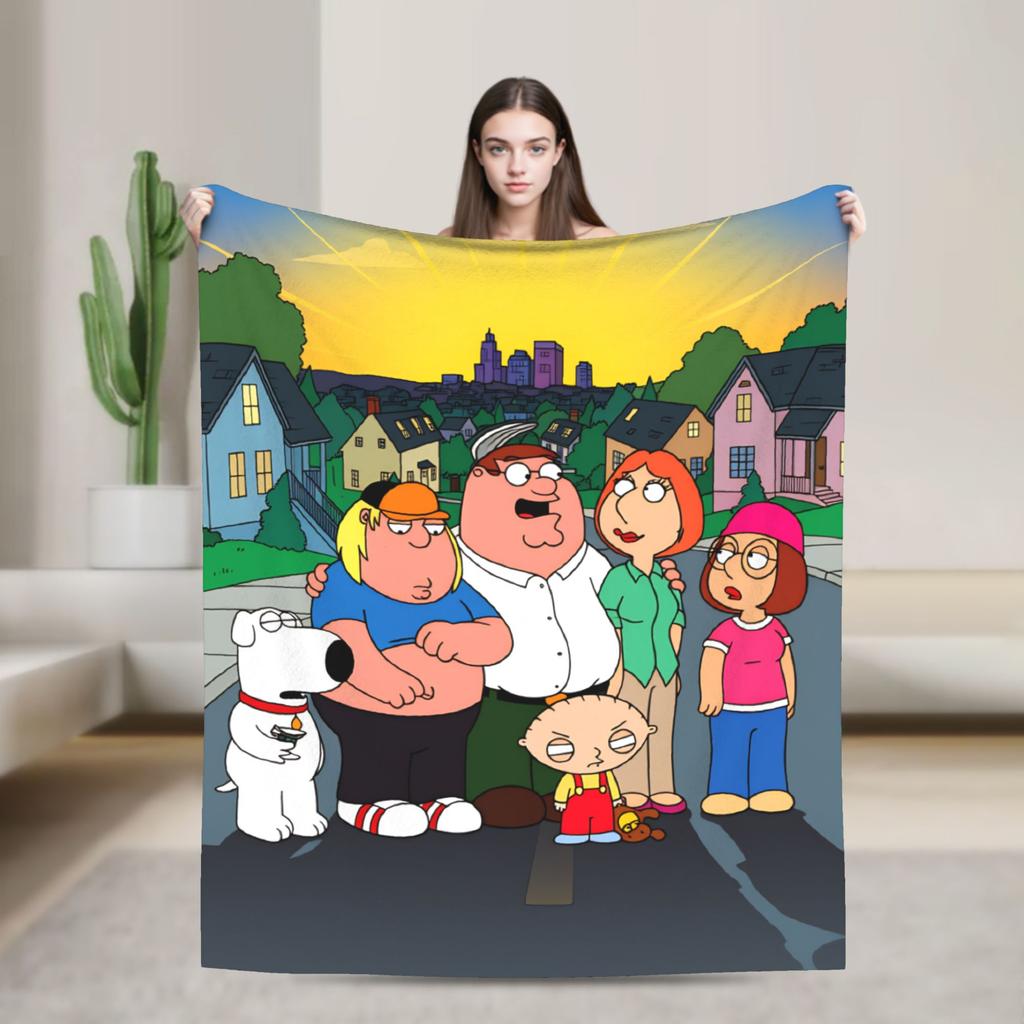 Rodiny Kreslený Peter Griffin Pánové Deku Super Měkká Zábavná Plyšová Přikrývka Na Cestování Kancelář Flanelová Přehoz Na Postel Pokrývka Postele