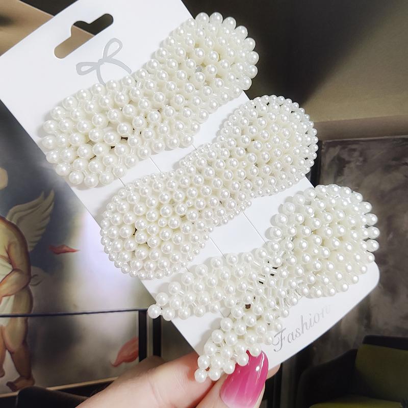 Pearl Hair Clip For Women Korean 3/4pcs Geometric Hairpins Set Hair Berrettes Girl Hairgrip Side Clip Hair Accessories