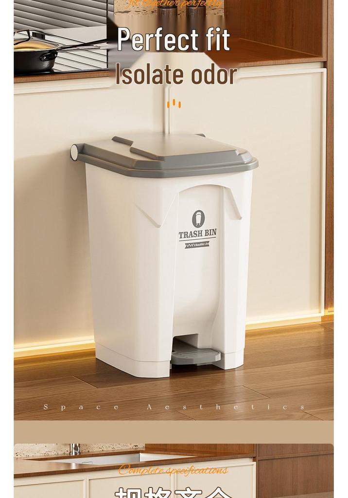 Large 30L Outdoor Kitchen Trash Can with Pedal and Lid