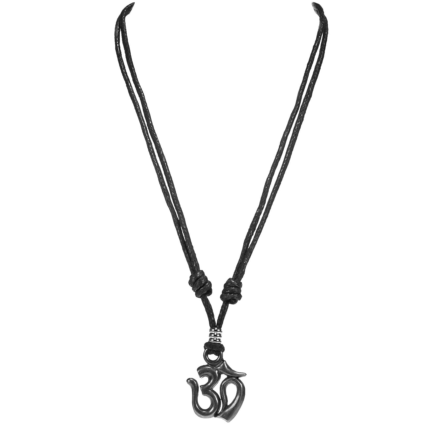 

Om Pendant on Adjustable Black Rope Cord Necklace Aum